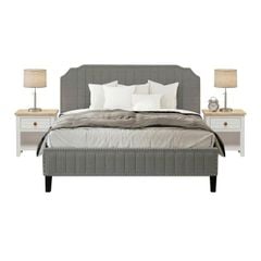 BỘ PHÒNG NGỦ JASMINE MÀU XÁM 1.8 2 TÁP - Ảnh 4
