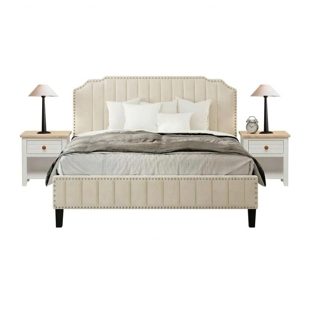 BỘ PHÒNG NGỦ JASMINE MÀU KEM 1.6 2 TÁP - Ảnh 2