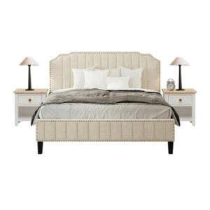 BỘ PHÒNG NGỦ JASMINE MÀU KEM 1.6 2 TÁP
