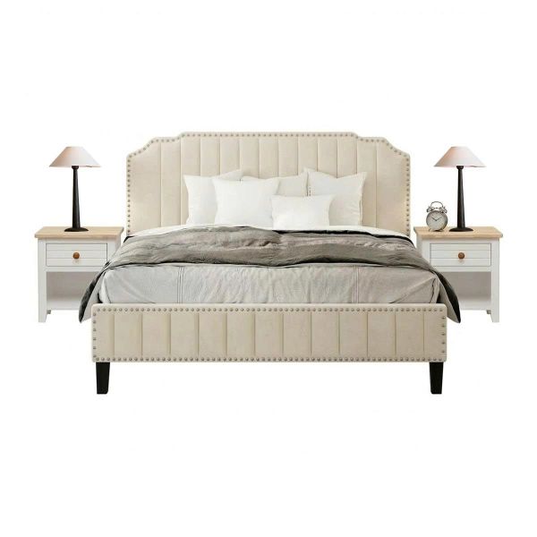 BỘ PHÒNG NGỦ JASMINE MÀU KEM 1.6 2 TÁP