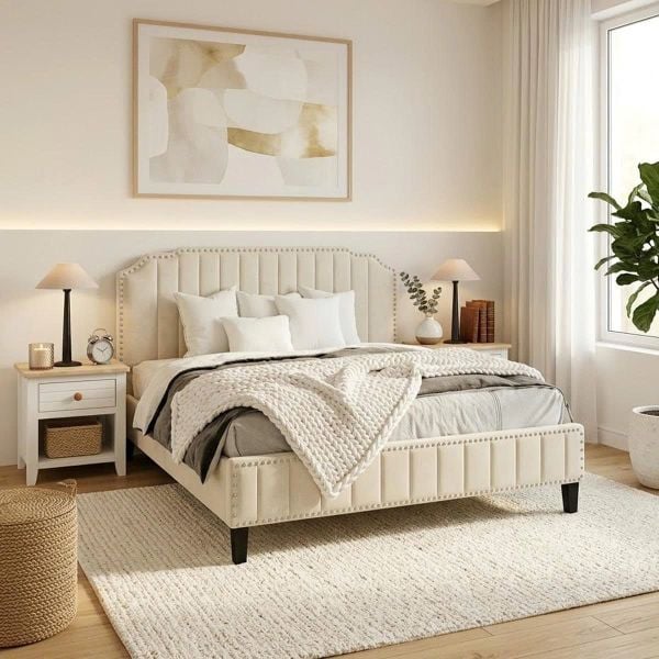 BỘ PHÒNG NGỦ JASMINE MÀU KEM 1.6 2 TÁP - Ảnh 14