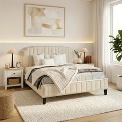 BỘ PHÒNG NGỦ JASMINE MÀU KEM 1.6 2 TÁP - Ảnh 4